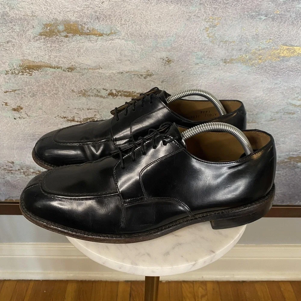 Johnston & Murphy Shoes Mens Size 9 D Black Leather Derby Square Toe 22-2831